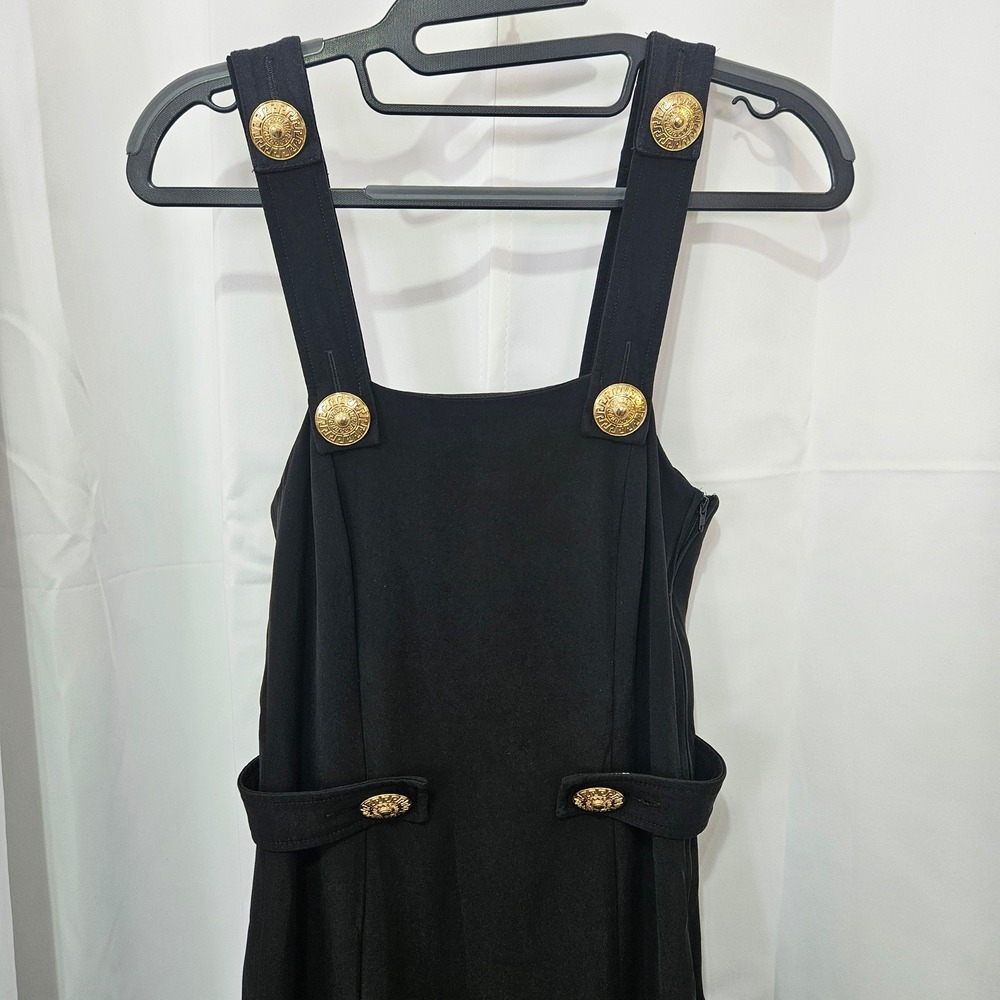 Versace for H&M Black SILK Sheath Dress Gold luxury cocktail Midi Size US 2